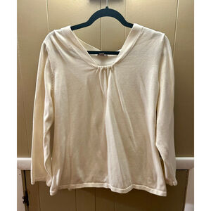 J. Jill Women’s Cream V-Neck Sweater Plus Size 2X